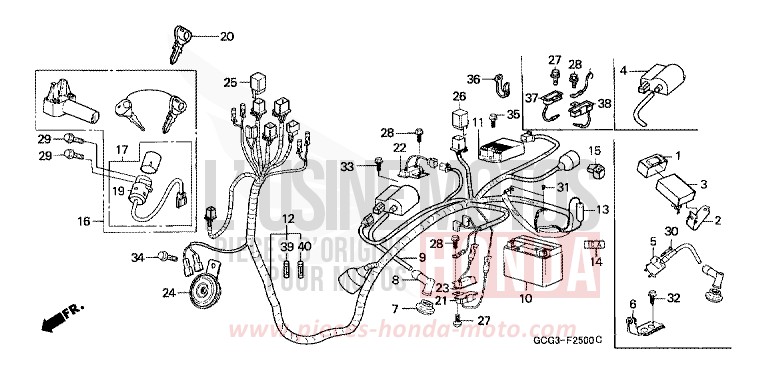 KABELBAUM von CB1300 Super Bold'or ABS MAGNA RED (R201) von 1999